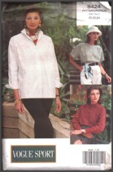 8424 EASY VOGUE VERY LOOSE FIT SHORT - LONG SLEEVE BLOUSE PATTERN 8-12 or 14-18 choice  UNCUT